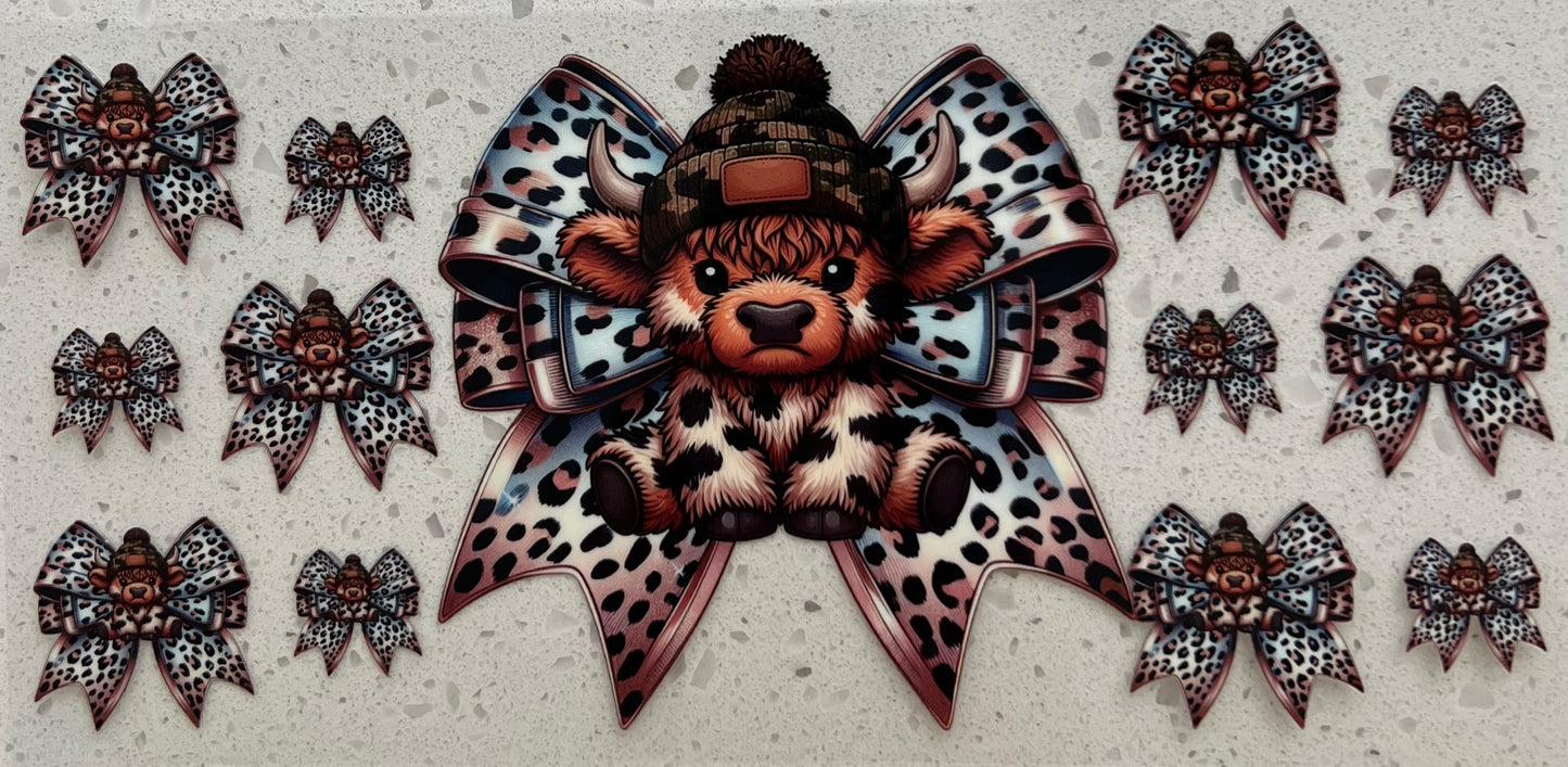 #274- Cheetah Print Bow Cow