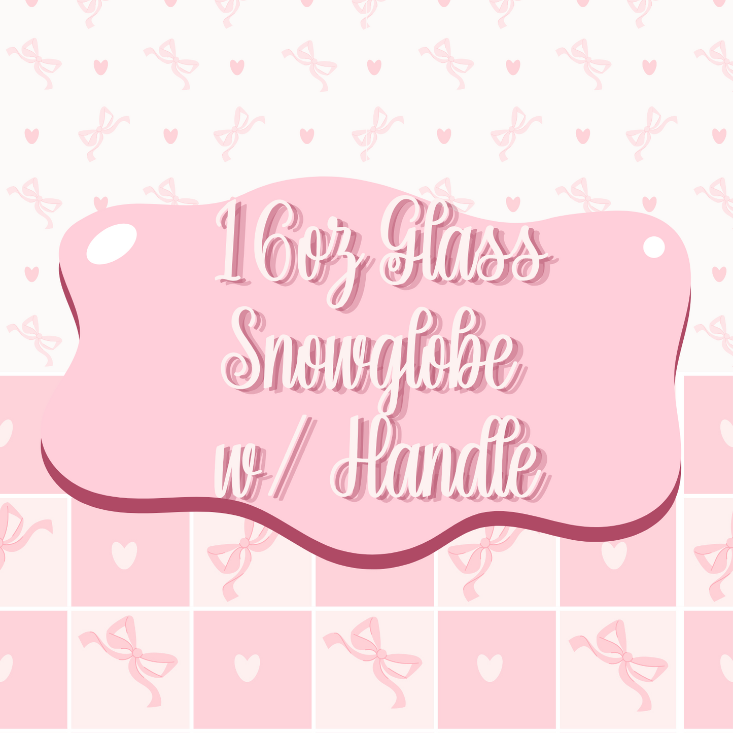 16oz Glass Snowglobe w/ Handle