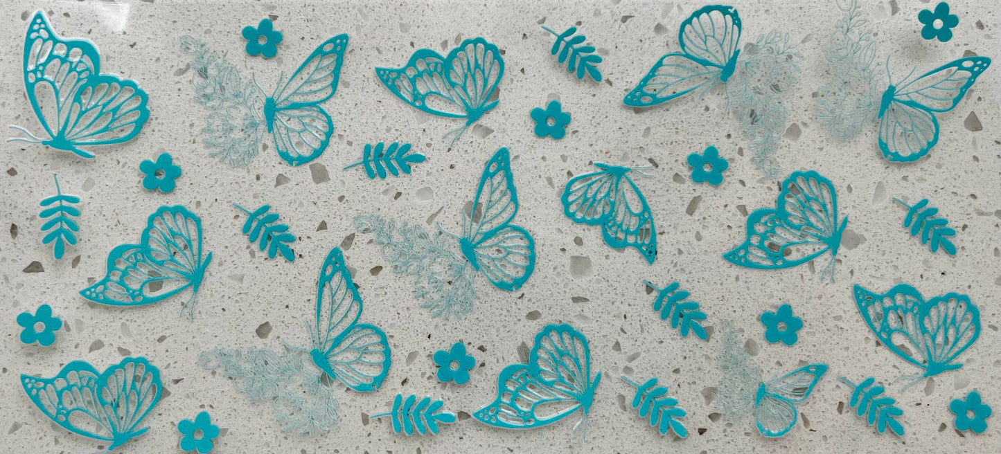 #296- Dainty Butterflies and Flowers